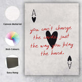 Minimalist Playing Cards Motivational Quote Typography Canvas Wall Art Print Decor Picture Ready to Hang