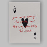 Minimalist Playing Cards Motivational Quote Typography Canvas Wall Art Print Decor Picture Ready to Hang