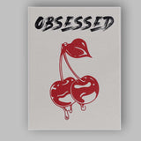 Bold Obsessed Red Cherry Graphic Typography Canvas Wall Art Print Decor Picture Ready to Hang