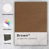 Pantone Brown Colour Swatch Minimalist Graphic Design Canvas Wall Art Print Decor Picture Ready to Hang
