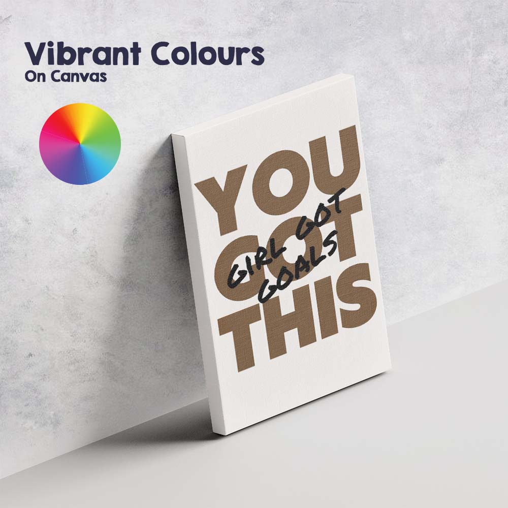Brown Minimalist You Got This Motivational Typography Quote Canvas Wall Art Print Decor Picture Ready to Hang