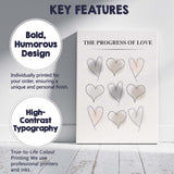 Minimalist Progress of Love Abstract Heart Line Art Neutral Beige Canvas Wall Art Print Decor Picture Ready to Hang
