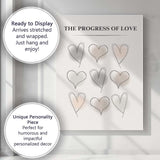Minimalist Progress of Love Abstract Heart Line Art Neutral Beige Canvas Wall Art Print Decor Picture Ready to Hang