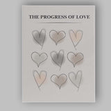 Minimalist Progress of Love Abstract Heart Line Art Neutral Beige Canvas Wall Art Print Decor Picture Ready to Hang