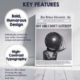 Hot Girls Dont Gatekeep Disco Ball Humorous Newspaper Poster Canvas Wall Art Print Decor Picture Ready to Hang