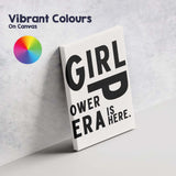 Bold Girl Power Is Here Modern Motivational Typography Canvas Wall Art Print Decor Picture Ready to Hang