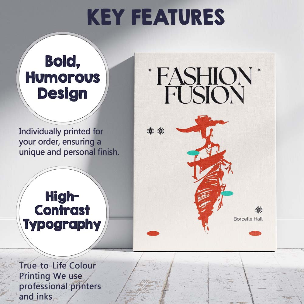 Fashion Fusion Abstract Runway Figure Contemporary Editorial Poster Canvas Wall Art Print Decor Picture Ready to Hang