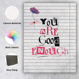 You Are Good Enough Positive Collage Typography Quote Canvas Wall Art Print Decor Picture Ready to Hang