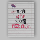 You Are Good Enough Positive Collage Typography Quote Canvas Wall Art Print Decor Picture Ready to Hang