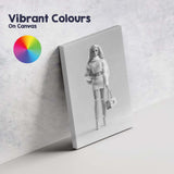 Monochrome Fashion Doll Luxury Outfit Studio Portrait Canvas Wall Art Print Decor Picture Ready to Hang