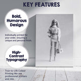 Monochrome Fashion Doll Luxury Outfit Studio Portrait Canvas Wall Art Print Decor Picture Ready to Hang