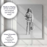 Monochrome Fashion Doll Luxury Outfit Studio Portrait Canvas Wall Art Print Decor Picture Ready to Hang