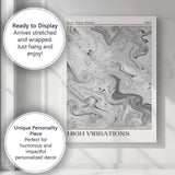 Abstract Grey Marble Swirl Fluid Ink Modern Minimalist Canvas Wall Art Print Decor Picture Ready to Hang