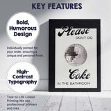 Funny Please Dont Do Coke In The Bathroom Disco Ball Quote Canvas Wall Art Print Decor Picture Ready to Hang