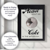 Funny Please Dont Do Coke In The Bathroom Disco Ball Quote Canvas Wall Art Print Decor Picture Ready to Hang