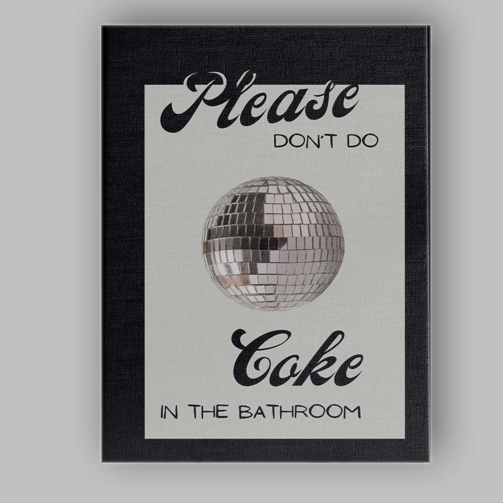 Funny Please Dont Do Coke In The Bathroom Disco Ball Quote Canvas Wall Art Print Decor Picture Ready to Hang