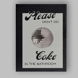 Funny Please Dont Do Coke In The Bathroom Disco Ball Quote Canvas Wall Art Print Decor Picture Ready to Hang