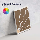 Abstract Brown Organic Wavy Shapes Minimalist Modern Canvas Wall Art Print Decor Picture Ready to Hang