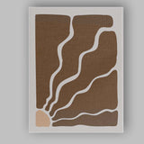 Abstract Brown Organic Wavy Shapes Minimalist Modern Canvas Wall Art Print Decor Picture Ready to Hang