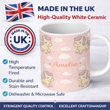 Personalized Custom Name Cute Pegasus Unicorn Cartoon Animal Pattern Charming Kitchen Decor 11oz Ceramic Coffee Tea Mug White Large Handle