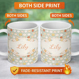 Personalized Custom Name Mixed Cute Hamster Pastel Character Seamless Pattern Lovely 11oz Ceramic Coffee Tea Mug White Large Handle