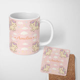 Personalized Custom Name Cute Pegasus Unicorn Cartoon Animal Pattern Charming Kitchen Decor 11oz Ceramic Coffee Tea Mug White Large Handle