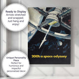 Black White Space Station Science Fiction Retro Futuristic Artwork Canvas Wall Art Print Decor Picture Ready to Hang