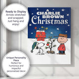 Blue Winter Festive Cartoon Character Christmas Night Artwork Canvas Wall Art Print Decor Picture Ready to Hang