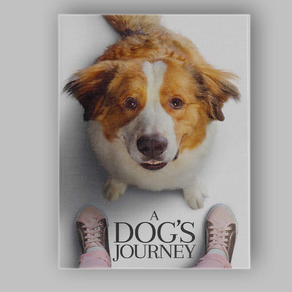 Cute Brown White Dog Portrait Heartwarming Pet Artwork Canvas Wall Art Print Decor Picture Ready to Hang