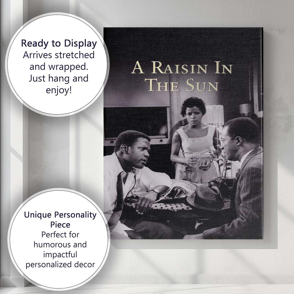 Classic Monochrome Family Drama Interior Scene Film Poster Style Canvas Wall Art Print Decor Picture Ready to Hang