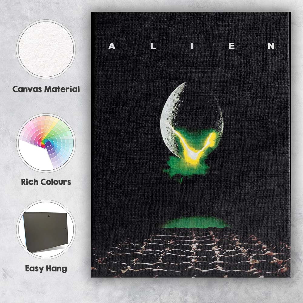 Minimalist Sci Fi Space Egg Dark Horror Film Inspired Artwork Canvas Wall Art Print Decor Picture Ready to Hang