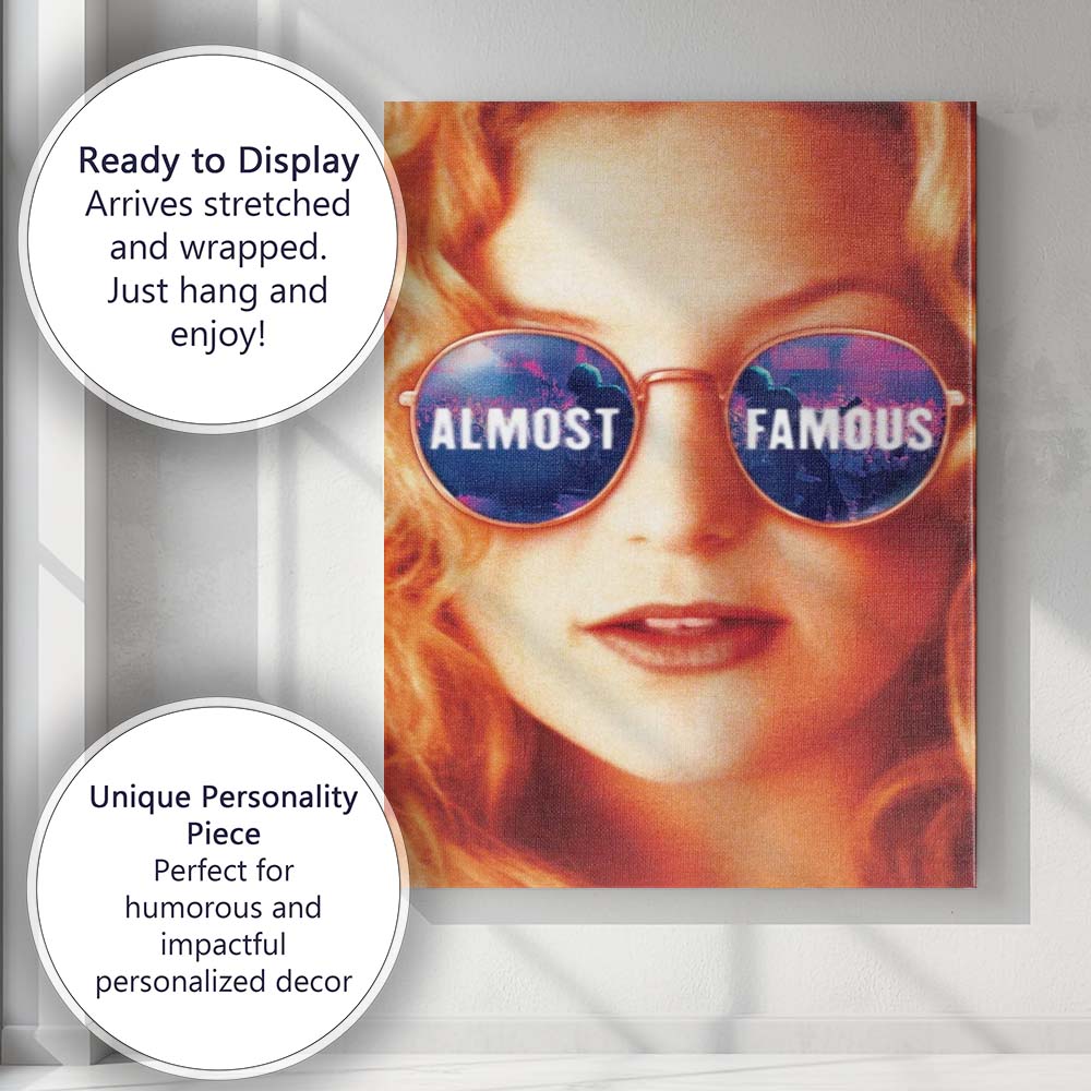Warm Retro Music Industry Fame Reflection Sunglasses Portrait Artwork Canvas Wall Art Print Decor Picture Ready to Hang
