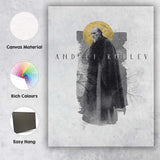 Monochrome Spiritual Monk Atmospheric Forest Double Exposure Artwork Canvas Wall Art Print Decor Picture Ready to Hang