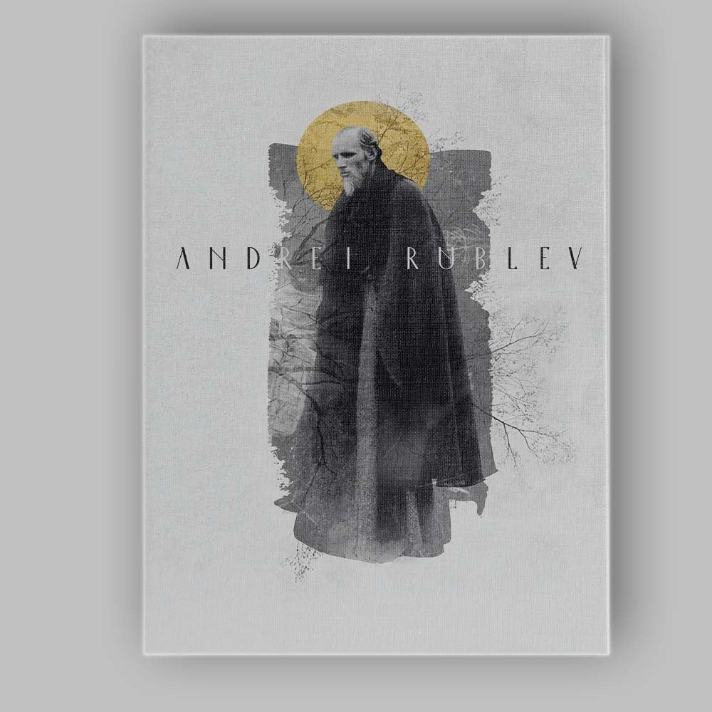 Monochrome Spiritual Monk Atmospheric Forest Double Exposure Artwork Canvas Wall Art Print Decor Picture Ready to Hang
