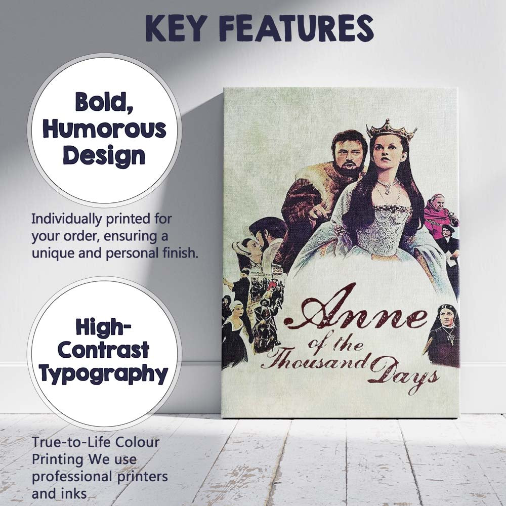 Medieval Queen Crowned Historical Drama Costume Portrait Canvas Wall Art Print Decor Picture Ready to Hang