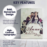 Medieval Queen Crowned Historical Drama Costume Portrait Canvas Wall Art Print Decor Picture Ready to Hang