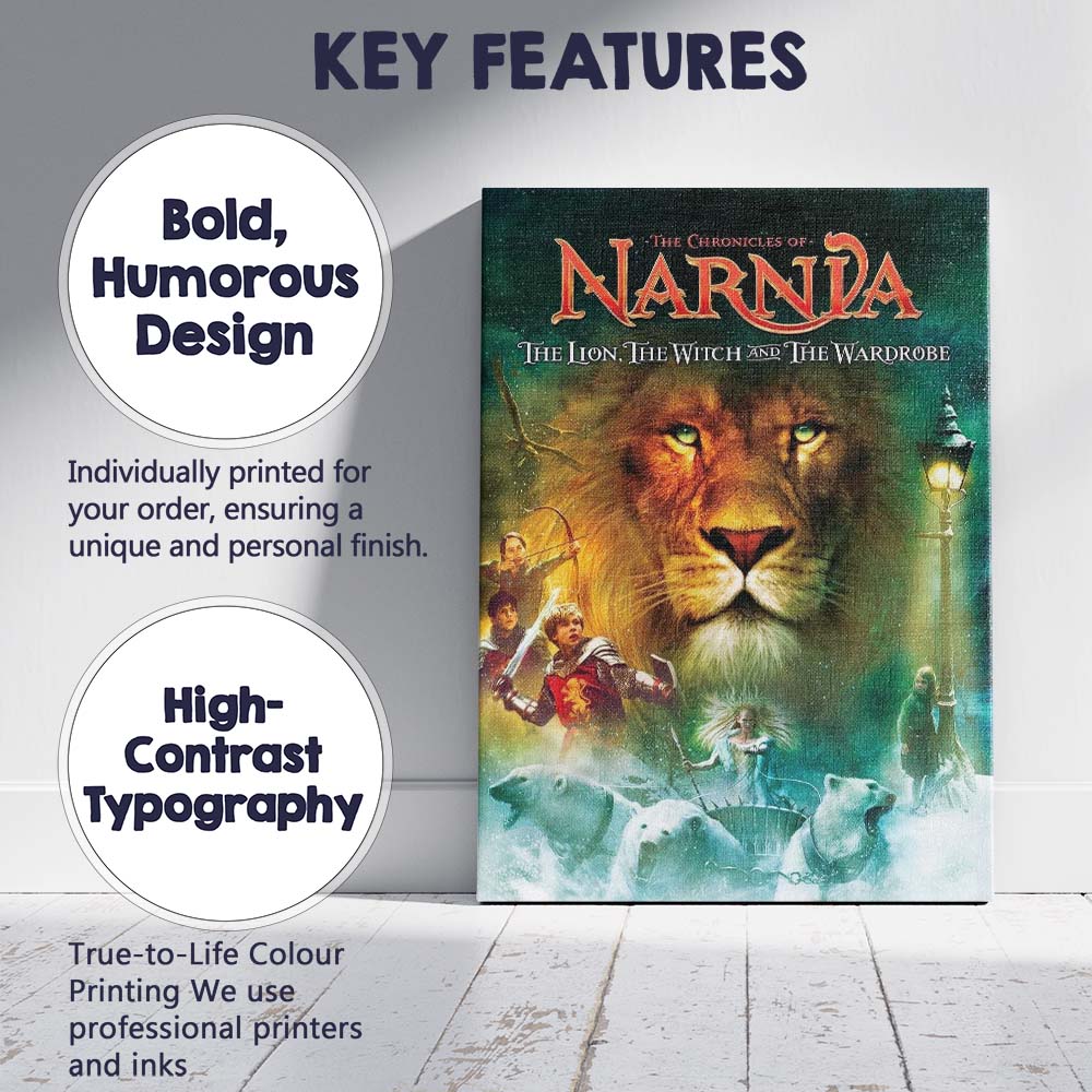 Magical Lion Fantasy Kingdom Winter Adventure Illustration Canvas Wall Art Print Decor Picture Ready to Hang