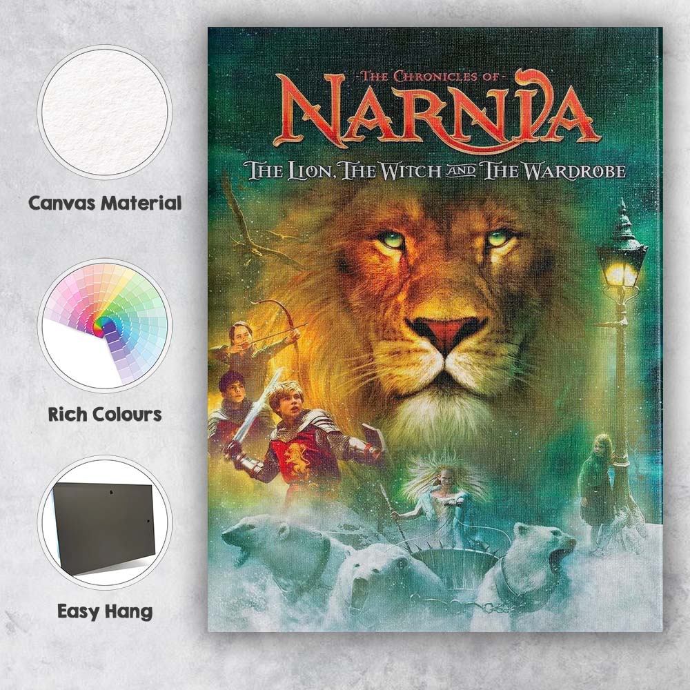 Magical Lion Fantasy Kingdom Winter Adventure Illustration Canvas Wall Art Print Decor Picture Ready to Hang