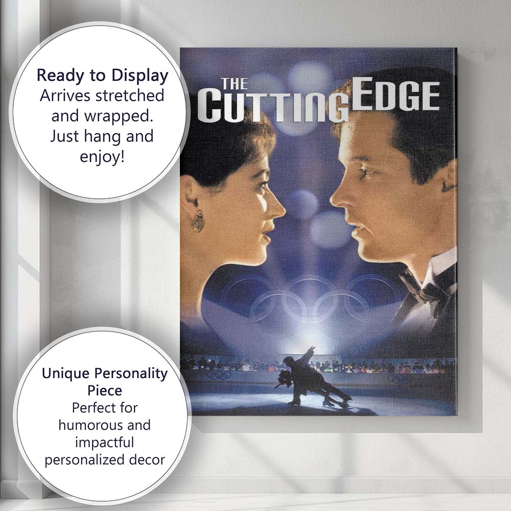 Olympic Figure Skating Romance Cinematic Blue Toned Sports Drama Canvas Wall Art Print Decor Picture Ready to Hang