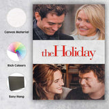 Romantic Winter Holiday Film Poster Red Typography Couple Portrait Canvas Wall Art Print Decor Picture Ready to Hang