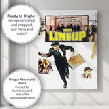 Classic Crime Thriller Detective Lineup Retro Yellow Typography Film Poster Canvas Wall Art Print Decor Picture Ready to Hang