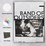 Black and White French New Wave Gangster Cinema Typography Design Canvas Wall Art Print Decor Picture Ready to Hang