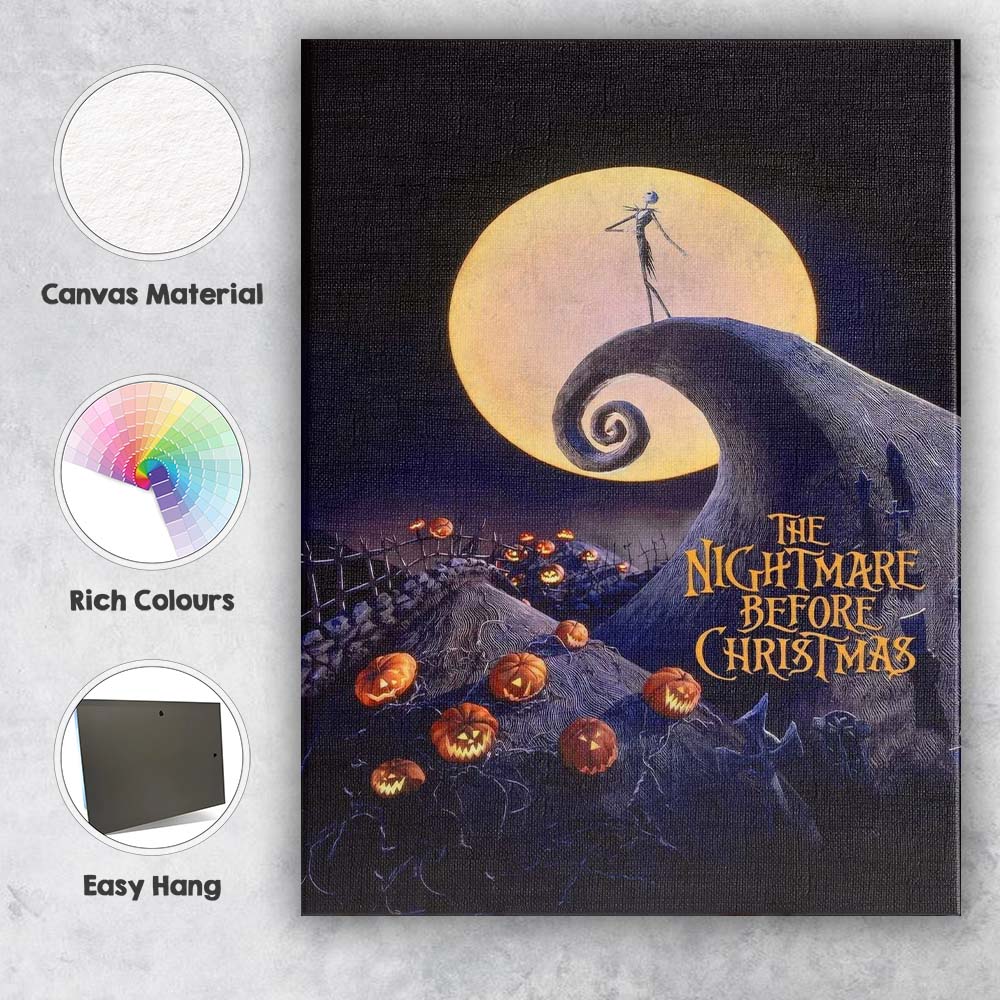 Gothic Moonlit Halloween Fantasy Whimsical Dark Fairytale Canvas Wall Art Print Decor Picture Ready to Hang