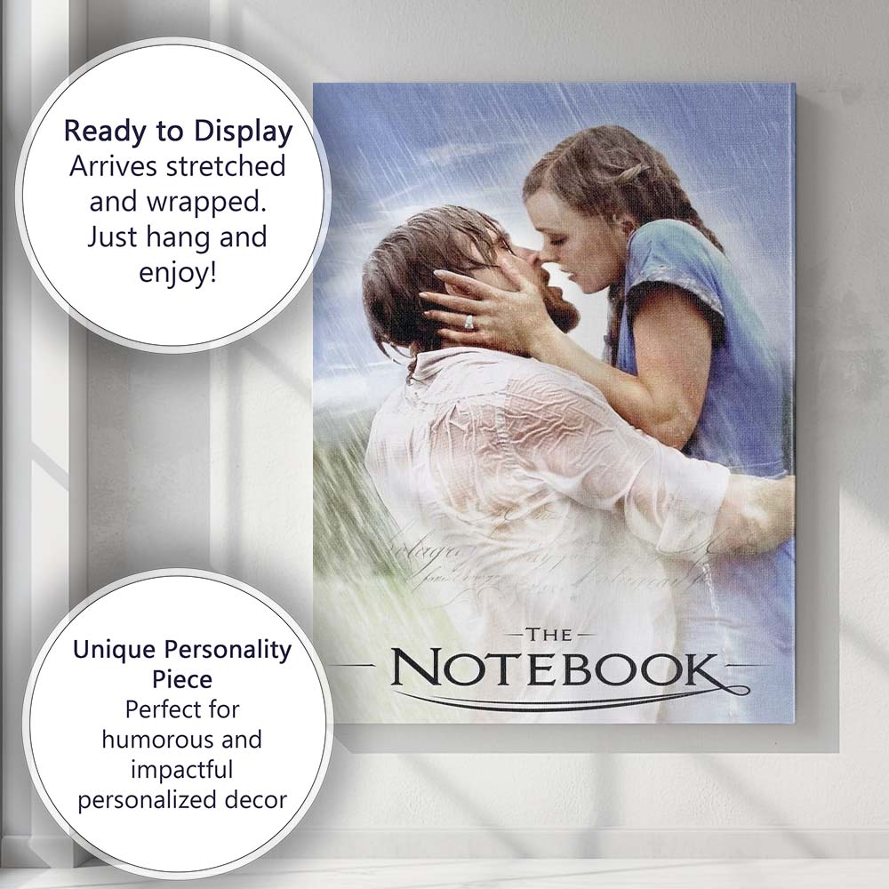 Romantic Rain Kiss Lovers Emotional Drama Portrait Canvas Wall Art Print Decor Picture Ready to Hang