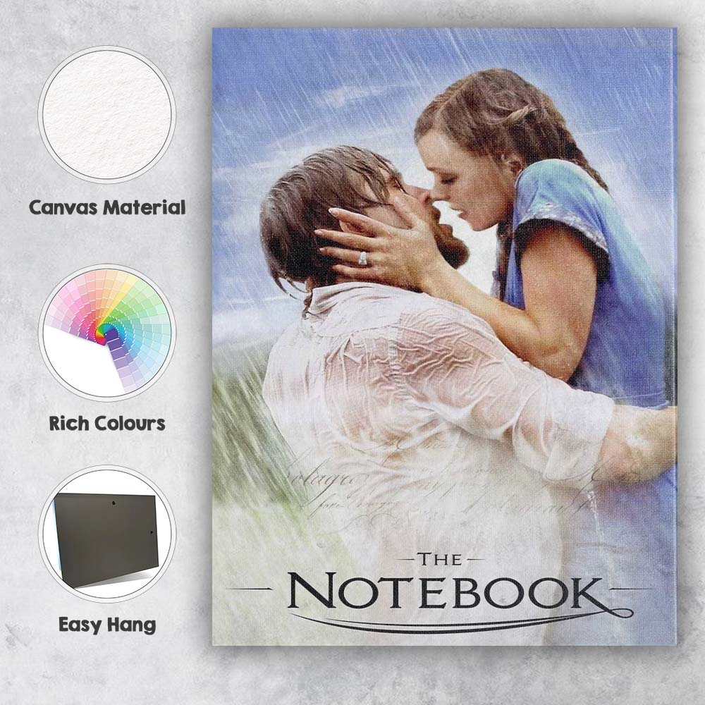 Romantic Rain Kiss Lovers Emotional Drama Portrait Canvas Wall Art Print Decor Picture Ready to Hang