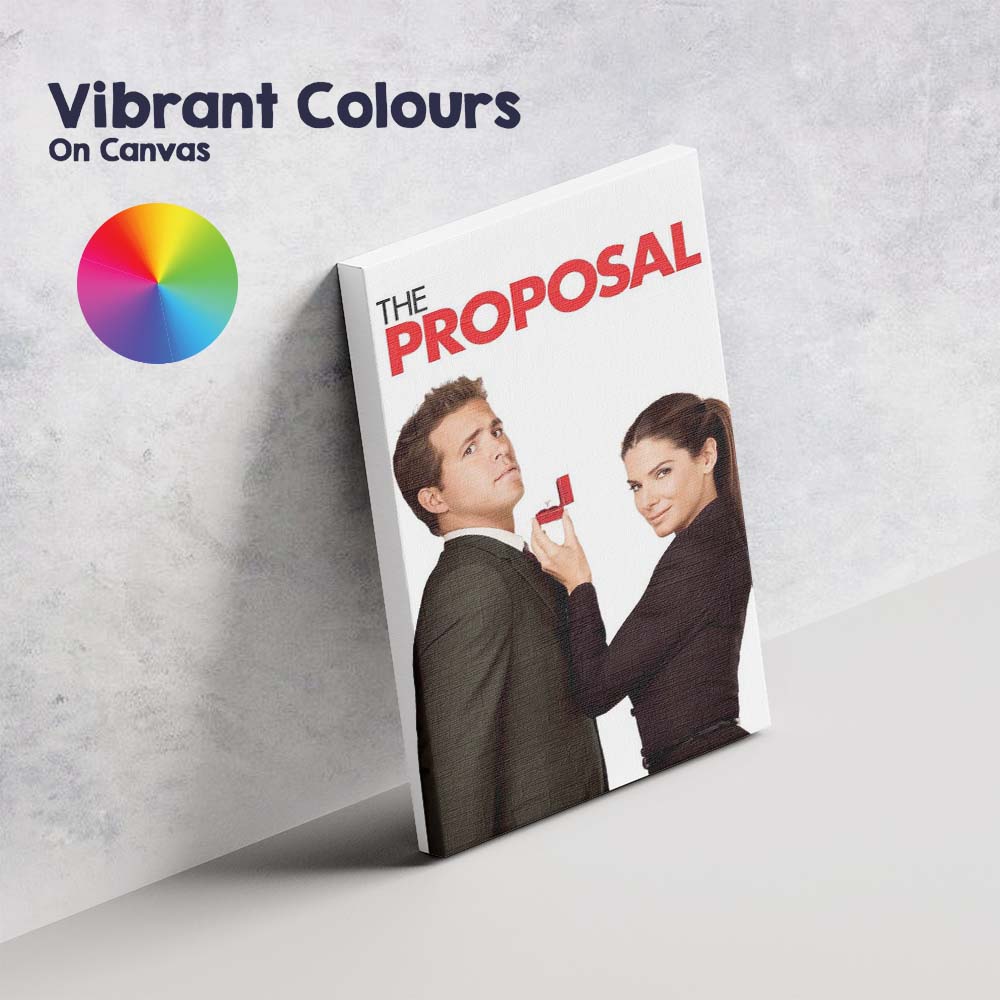 Modern Romantic Comedy Engagement Ring Minimalist Portrait Canvas Wall Art Print Decor Picture Ready to Hang