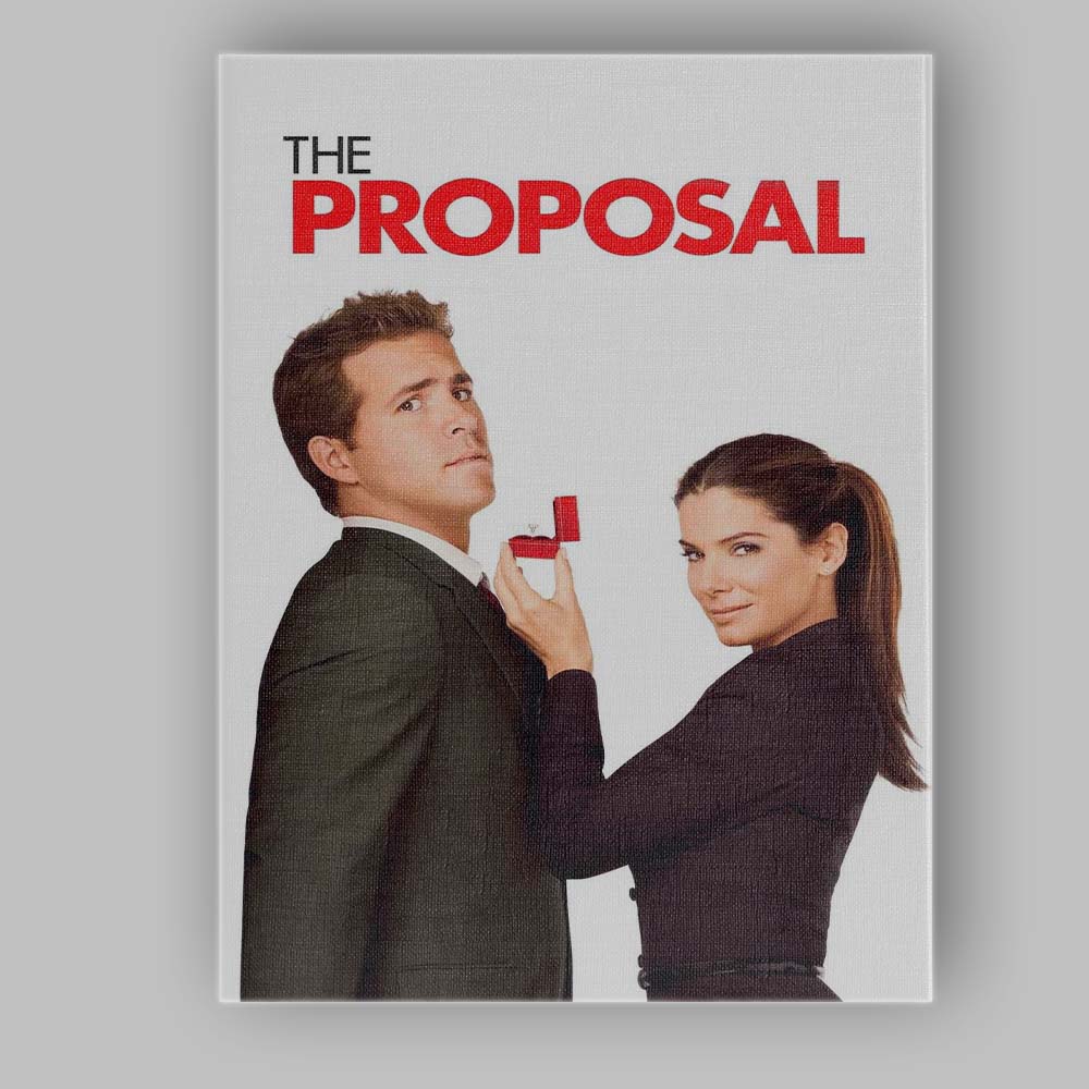Modern Romantic Comedy Engagement Ring Minimalist Portrait Canvas Wall Art Print Decor Picture Ready to Hang