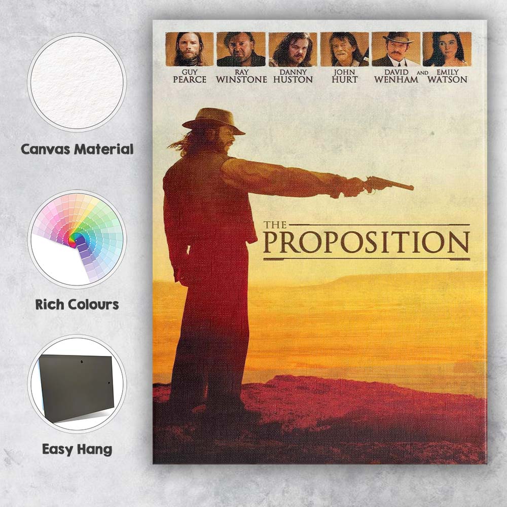 Golden Desert Western Outlaw Gunslinger Sunset Silhouette Canvas Wall Art Print Decor Picture Ready to Hang
