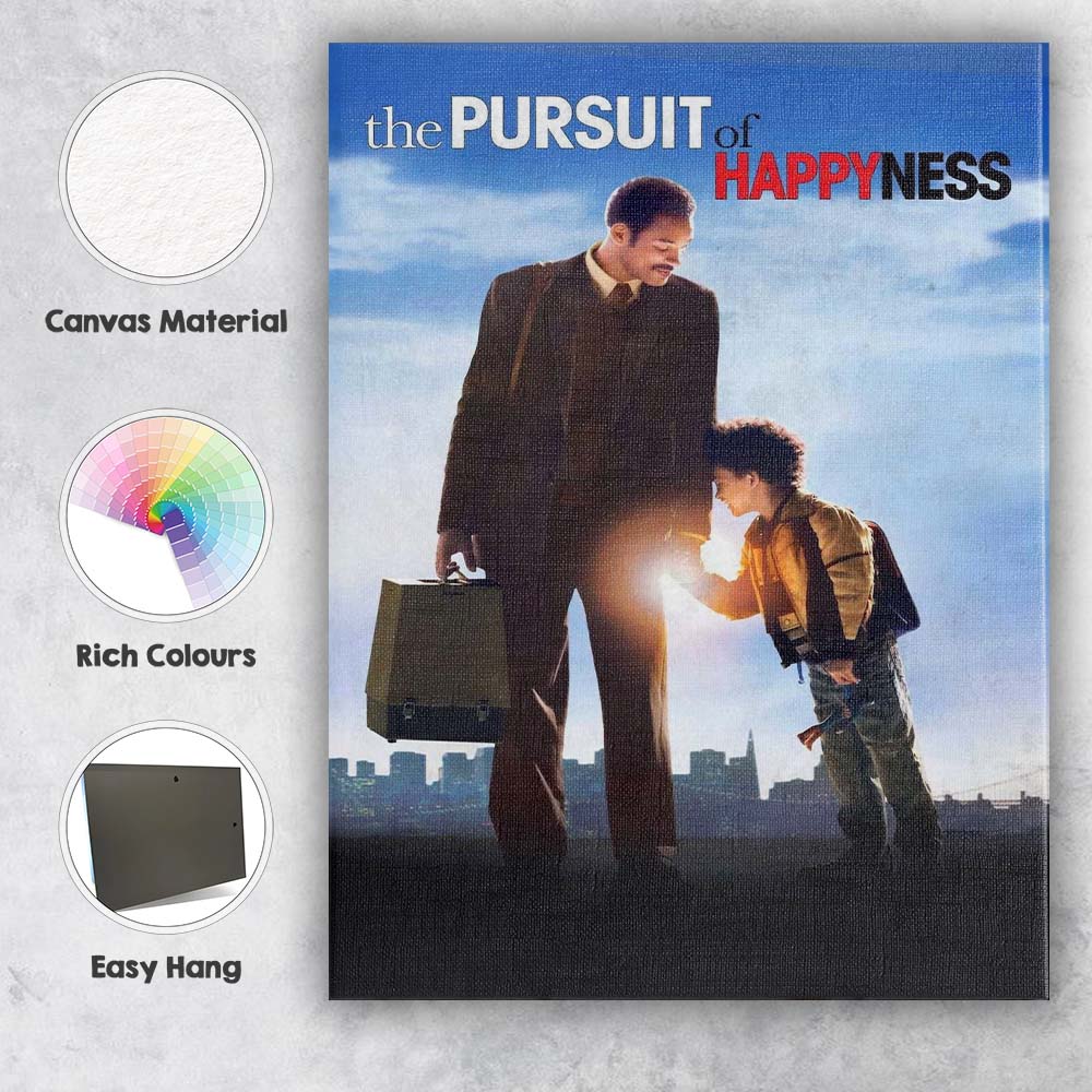 Inspirational Father And Son Success Journey Sky Blue Canvas Wall Art Print Decor Picture Ready to Hang