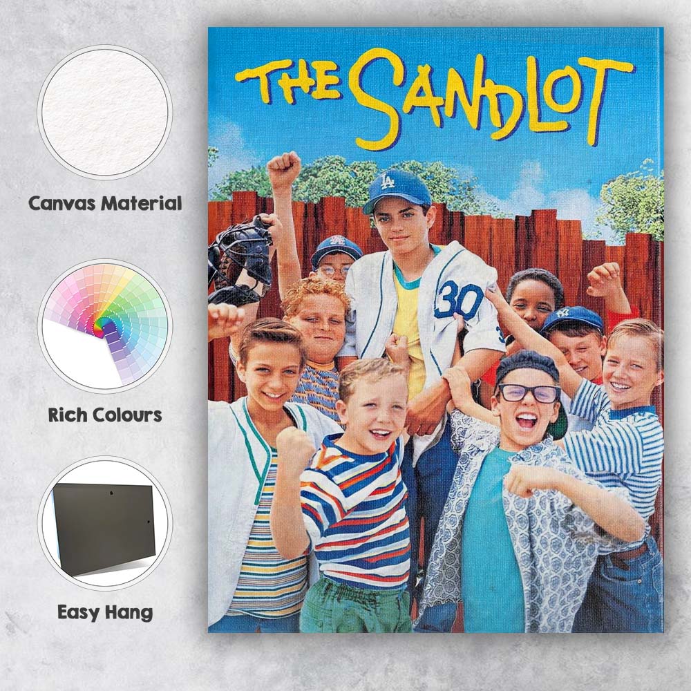 Retro Youth Baseball Team Friendship Summer Adventure Canvas Wall Art Print Decor Picture Ready to Hang